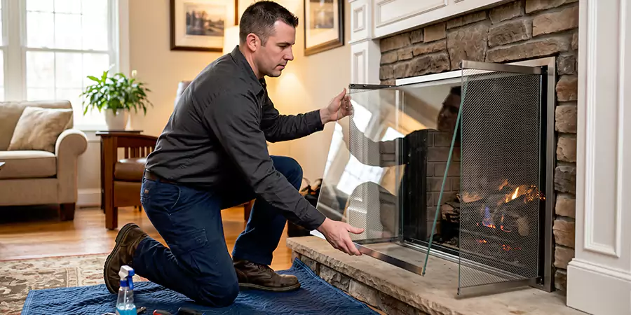 Fireplace Glass Panel and Screen Installation Buena Park