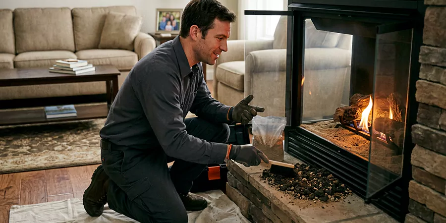 Sand and Embers for Gas Fireplace Buena Park